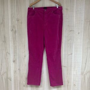TALBOTS Straight Leg Corduroy Pant Womens Size 14 Pink/Magenta Casual Career